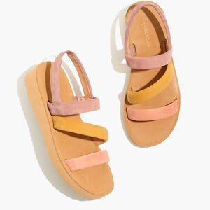 Madewell Sandals with Pink and Orange Straps